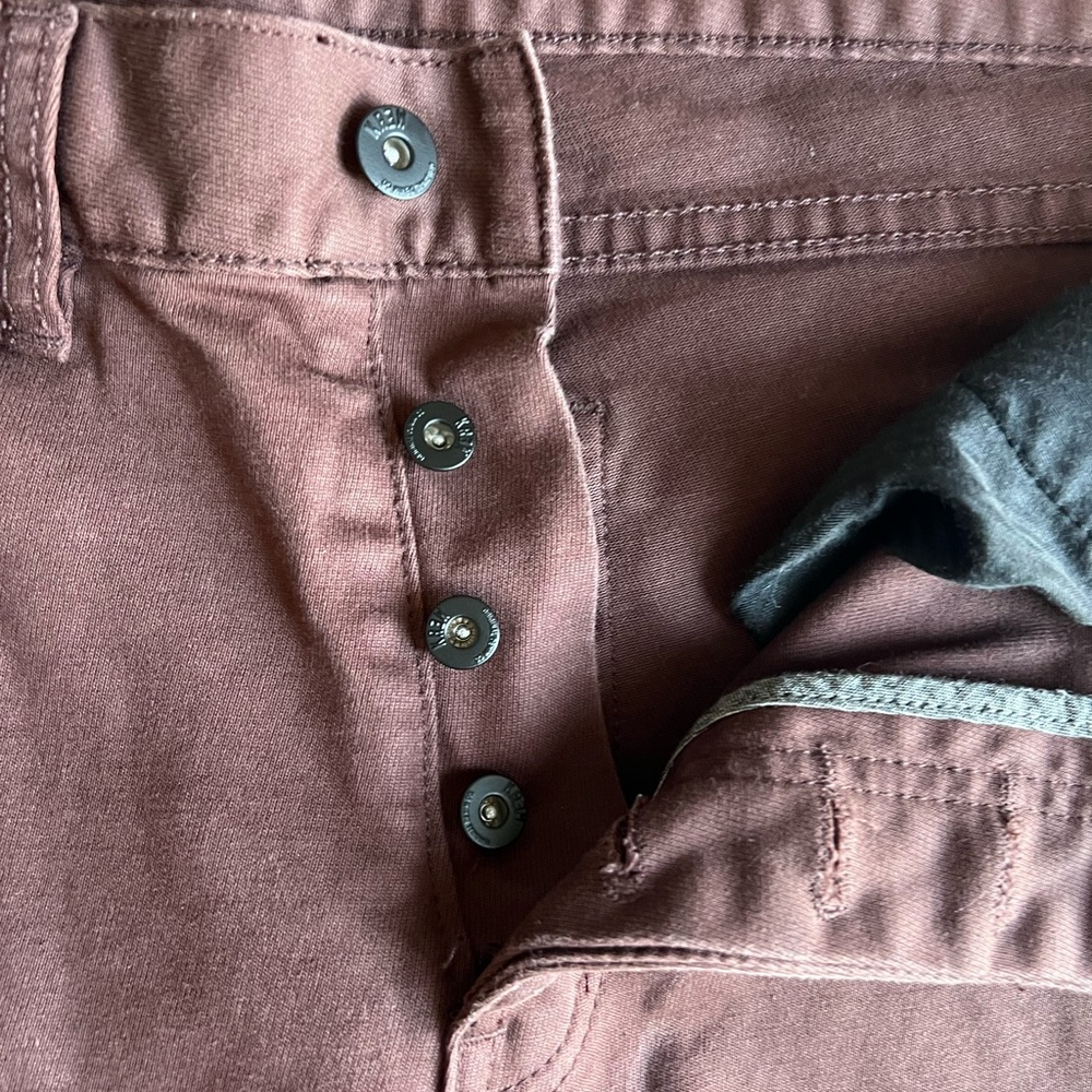 Krew men’s rusty brown button fly pants with just the right amount of stretch 34 - Picture 4 of 10